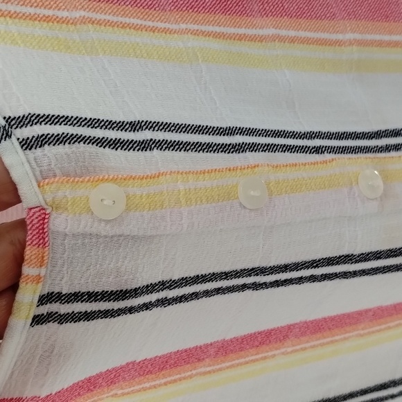 LASCANA for Venus Tank Top  size large white pink stripe elastic waist flowy - Picture 4 of 8